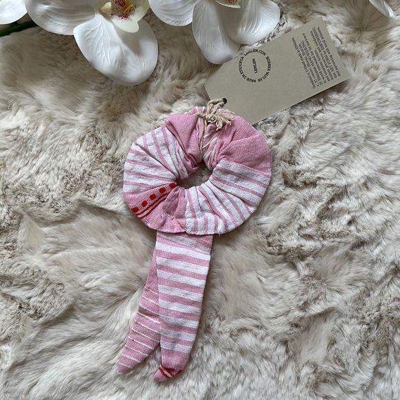 Lemlem Accessories - Lemlem Rekik Scrunchie Misty Rose C1 One Size Style RA2014